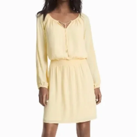 White House Black Market | Dresses | White House Black Market Pale Yellow  Long Sleeve Dress Size | Poshmark